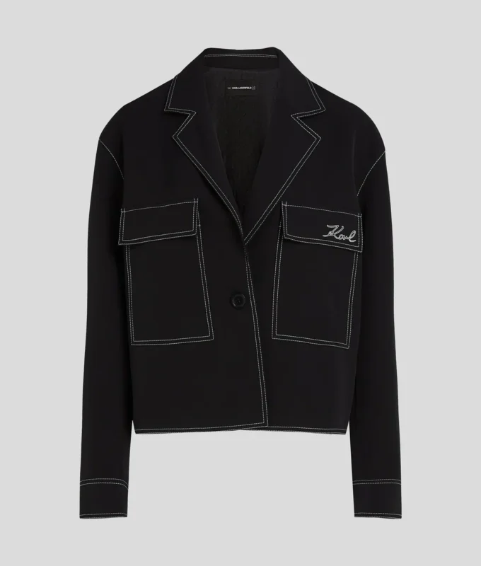 CHAQUETA CON COSTURAS EN CONTRASTE