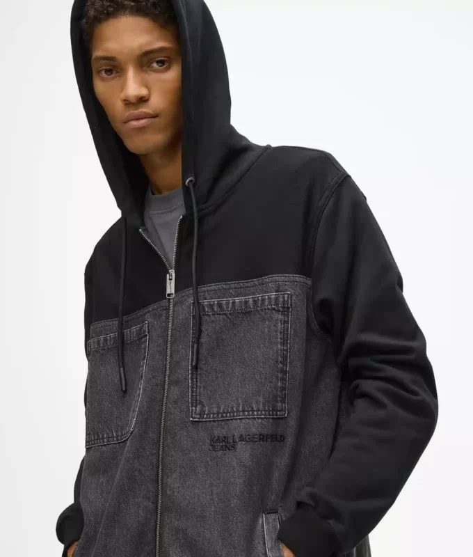 Chaqueta con paneles de denim Chaqueta con paneles de denim