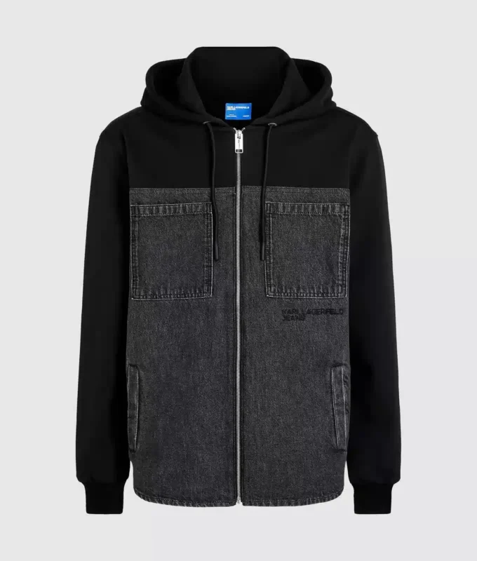 Chaqueta con paneles de denim Chaqueta con paneles de denim
