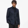 Chaqueta de cuello alto de terciopelo