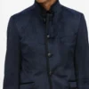 Chaqueta de cuello alto de terciopelo