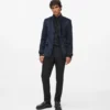Chaqueta de cuello alto de terciopelo