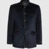 Chaqueta de cuello alto de terciopelo