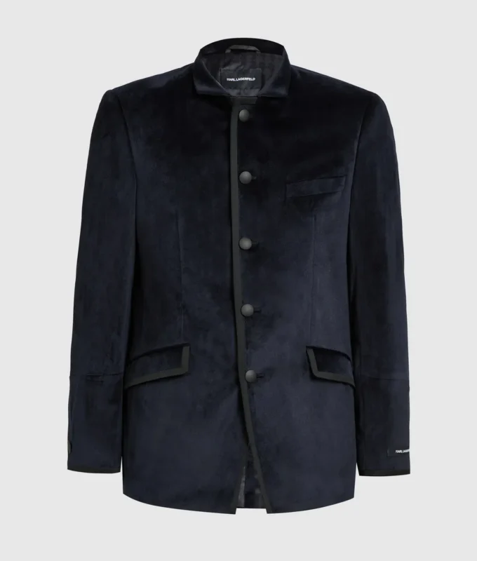 Chaqueta de cuello alto de terciopelo