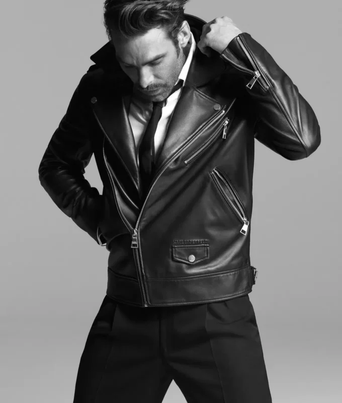 CHAQUETA DE CUERO KARL ESSENTIAL