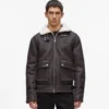 Chaqueta de piel de oveja con monograma