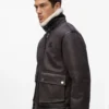 Chaqueta de piel de oveja con monograma