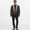 Chaqueta de piel de oveja con monograma