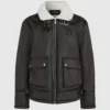 Chaqueta de piel de oveja con monograma