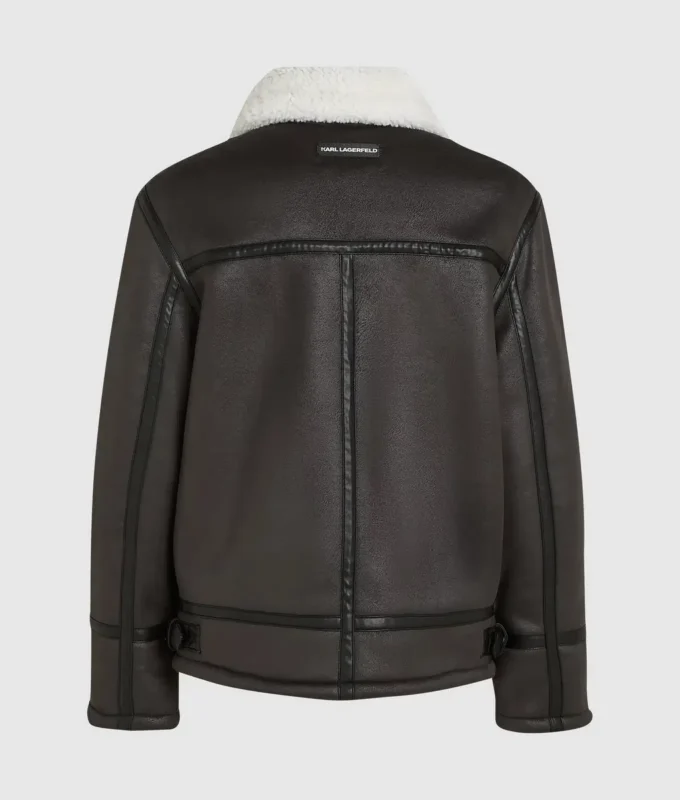Chaqueta de piel de oveja con monograma