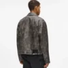 Chaqueta de piel sintética desgastada