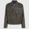 Chaqueta de piel sintética desgastada