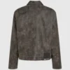 Chaqueta de piel sintética desgastada