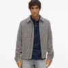 Chaqueta de tweed bouclé con cremallera