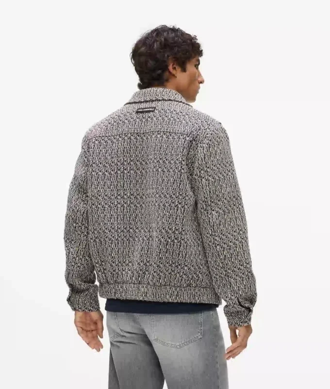 Chaqueta de tweed bouclé con cremallera