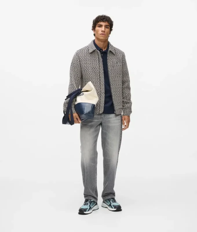 Chaqueta de tweed bouclé con cremallera