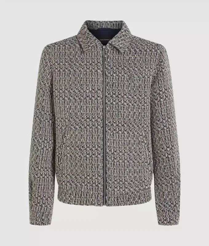 Chaqueta de tweed bouclé con cremallera