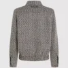 Chaqueta de tweed bouclé con cremallera