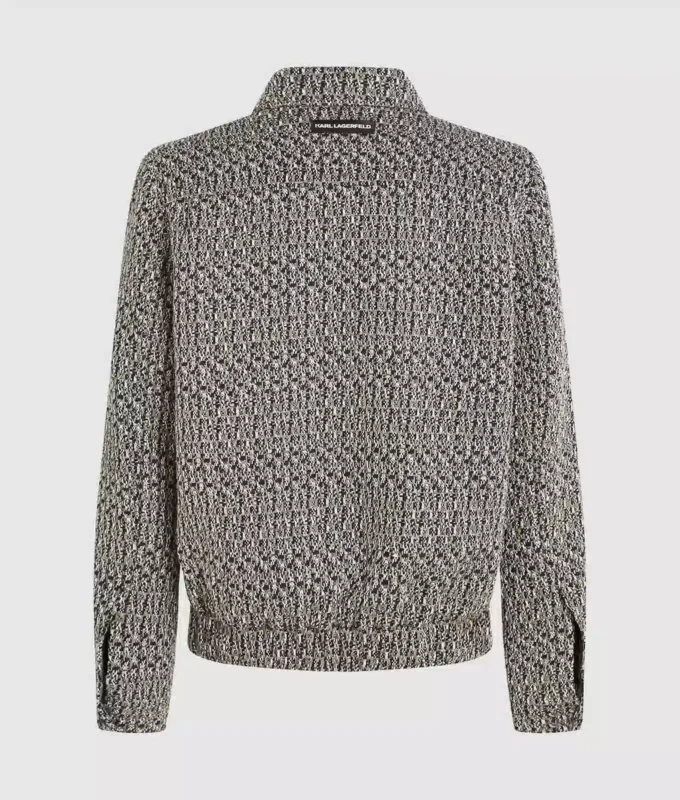 Chaqueta de tweed bouclé con cremallera