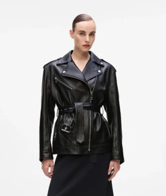 Chaqueta oversize de cuero
