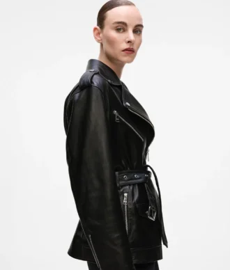 Chaqueta oversize de cuero