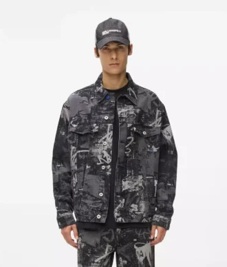 Chaqueta vaquera con efecto pintura