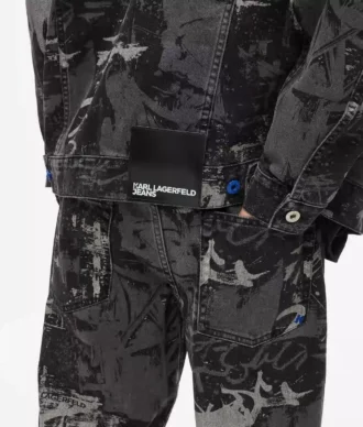 Chaqueta vaquera con efecto pintura