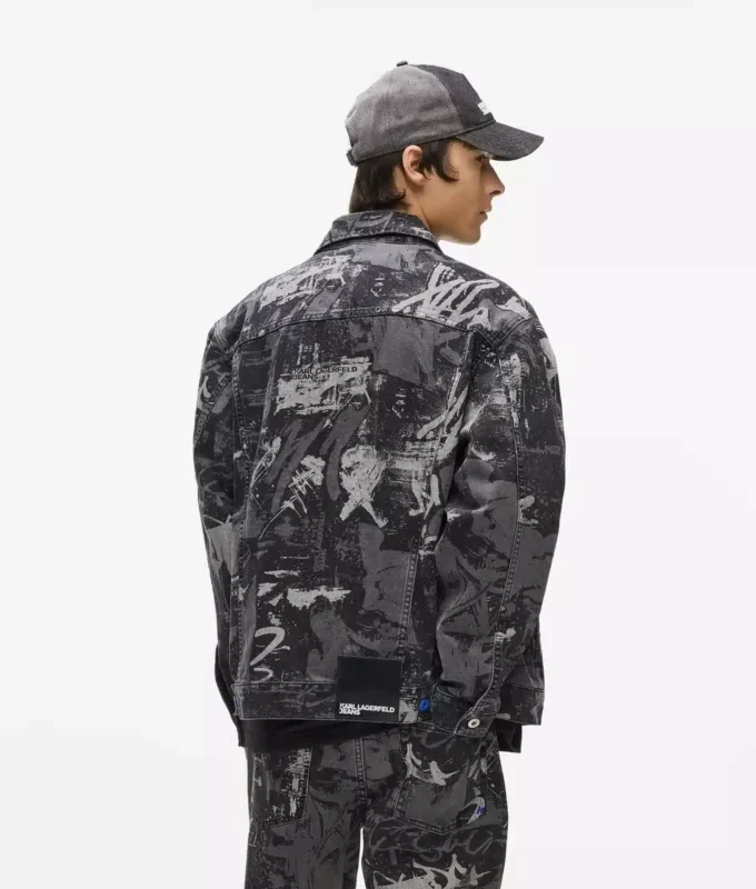 Chaqueta vaquera con efecto pintura