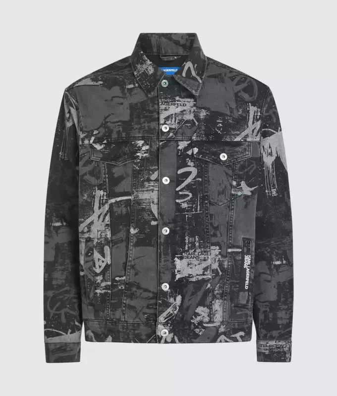 Chaqueta vaquera con efecto pintura