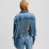 CHAQUETA VAQUERA RELAJADA CON FLECOS CHAQUETA VAQUERA RELAJADA CON FLECOS