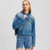 CHAQUETA VAQUERA RELAJADA CON FLECOS CHAQUETA VAQUERA RELAJADA CON FLECOS