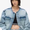 Chaqueta vaquera sin cuello Chaqueta vaquera sin cuello