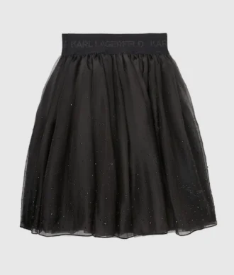 Falda de malla con pedrería para niña