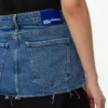 Falda larga con panel de denim Falda larga con panel de denim