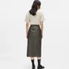 Falda midi de piel sintética Falda midi de piel sintética