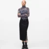 Falda midi vaquera con cordones Falda midi vaquera con cordones