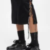 Falda midi vaquera con cordones Falda midi vaquera con cordones