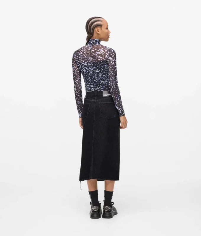 Falda midi vaquera con cordones Falda midi vaquera con cordones