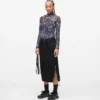 Falda midi vaquera con cordones Falda midi vaquera con cordones