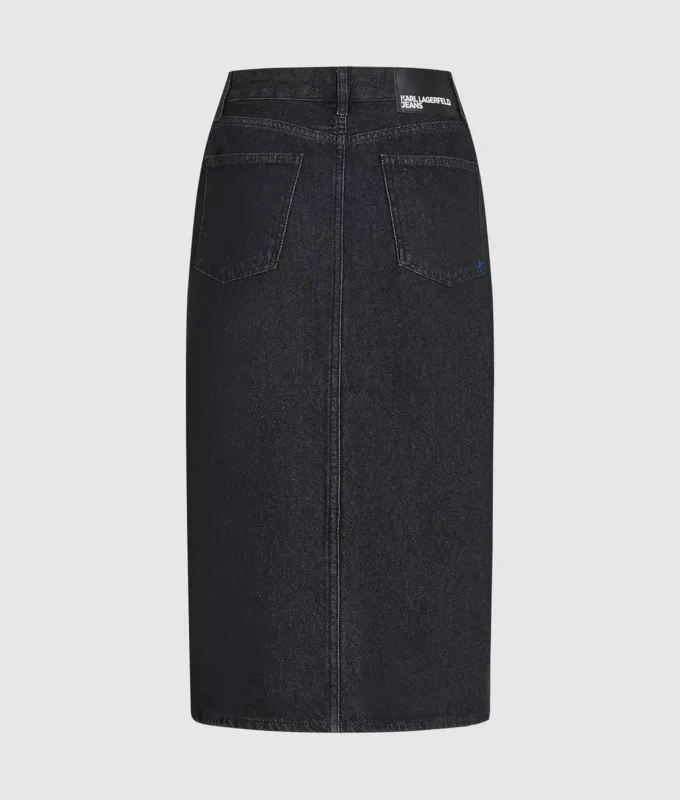 Falda midi vaquera con cordones Falda midi vaquera con cordones