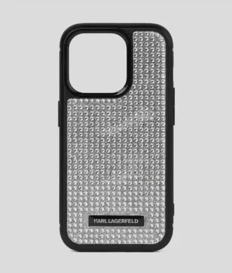 FUNDA LOGO RHINESTONE PARA IPHONE 16 PRO