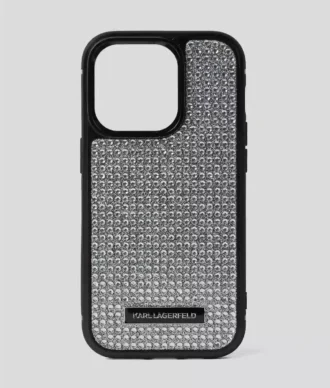 FUNDA LOGO RHINESTONE PARA IPHONE 16 PRO MAX