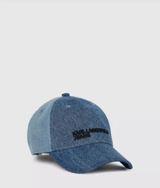 Gorra de denim claro en dos tonos