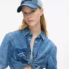 Gorra de denim claro en dos tonos