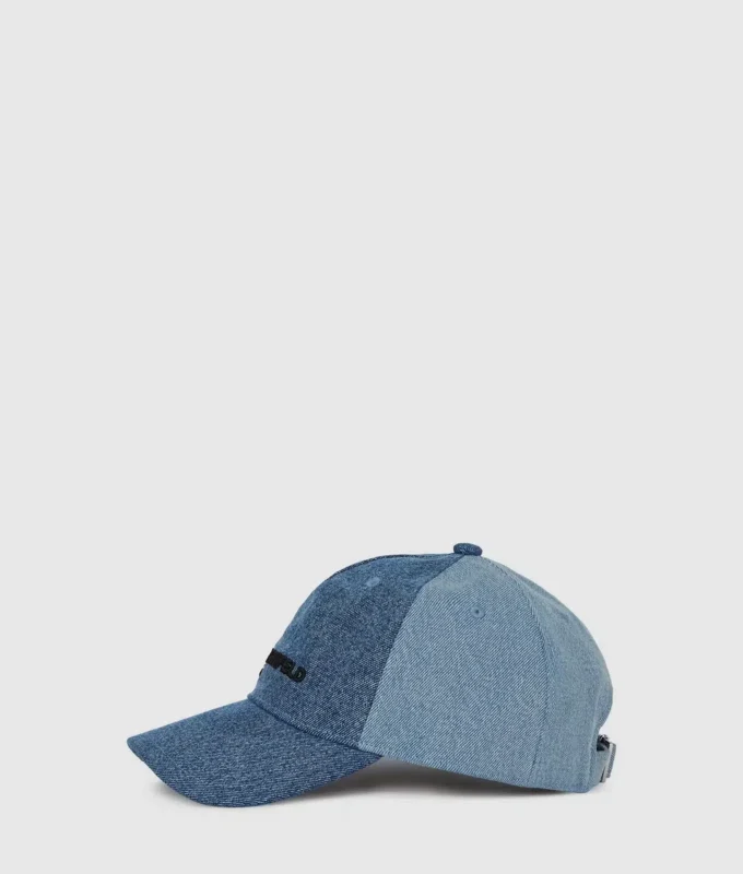 Gorra de denim claro en dos tonos