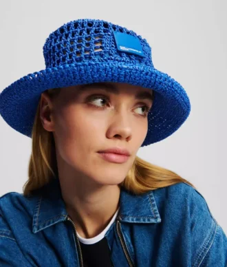 Gorro de pescador con logotipo tejido