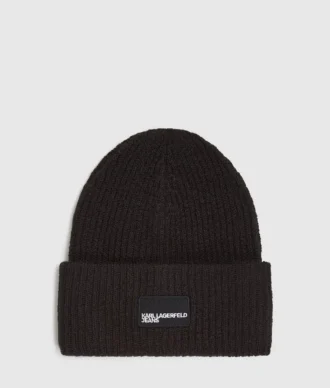 Gorro largo con parche con logotipo