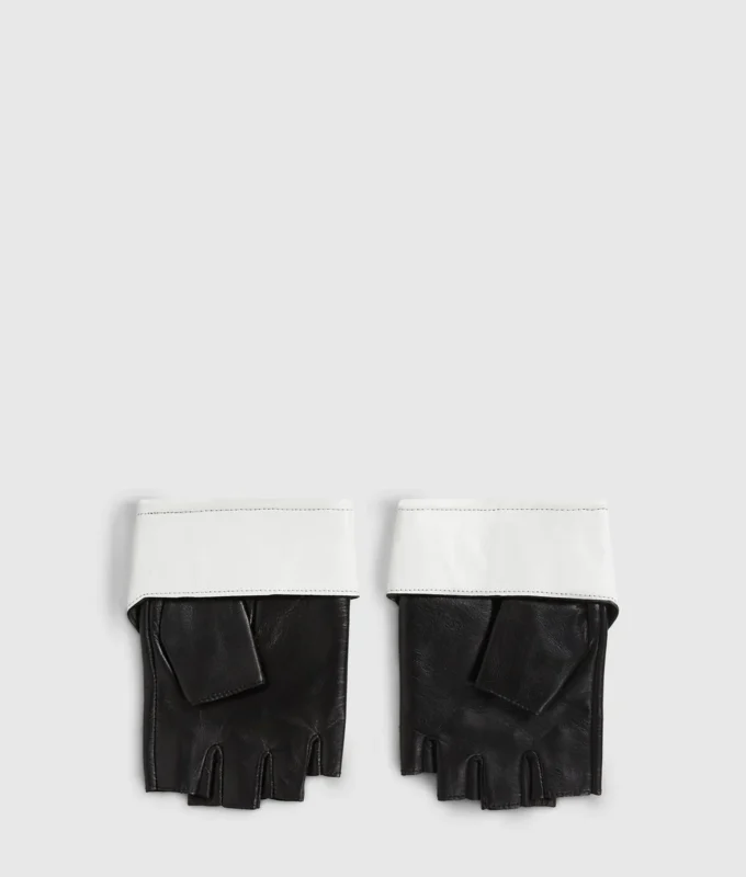 Guantes sin dedos con detalle en el cuello Guantes sin dedos con detalle en el cuello