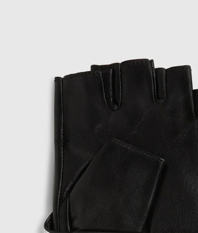 Guantes sin dedos con detalle en el cuello Guantes sin dedos con detalle en el cuello
