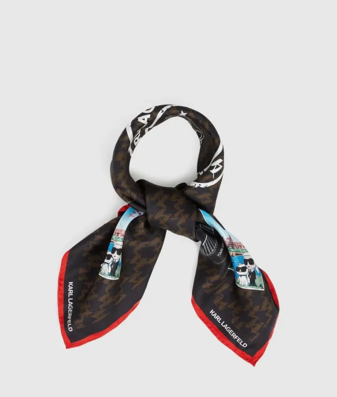 Ikon Monogram travel stamps scarf Ikon Monogram travel stamps scarf